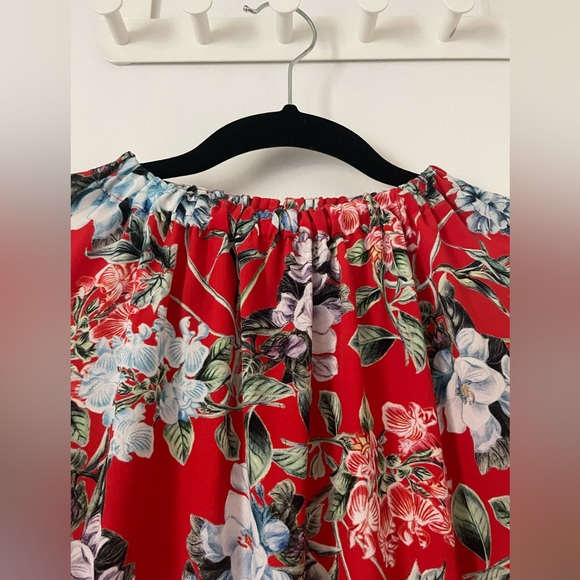 H&M Size 6 Red Flora Crepe Dress - Picture 9 of 11